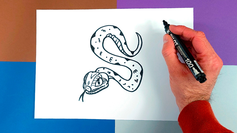 comment-dessiner-un-serpent